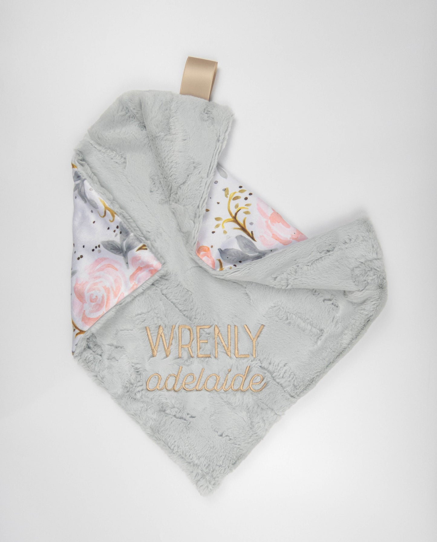 Champagne Rose Personalized Lovey Size