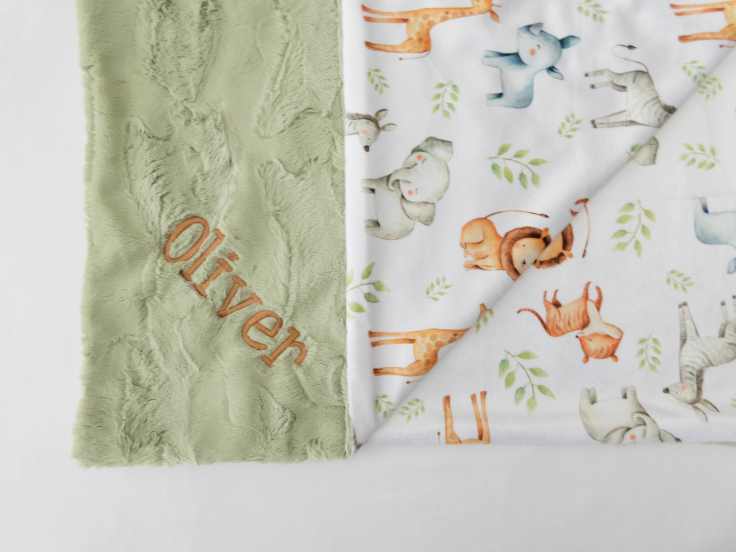 Safari Animals Personalized Child Blanket