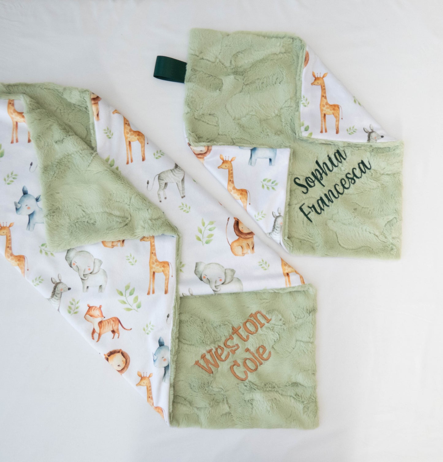 Safari Animals Personalized Lovey Size