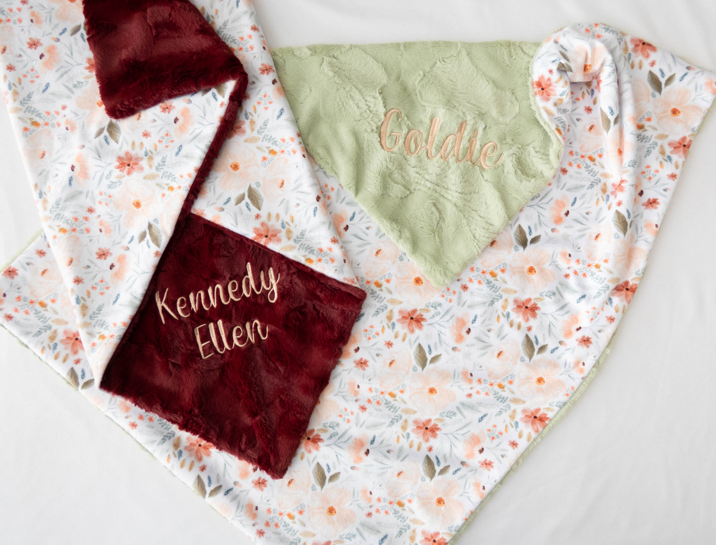 Valencia Gardens Floral Personalized Baby Blanket