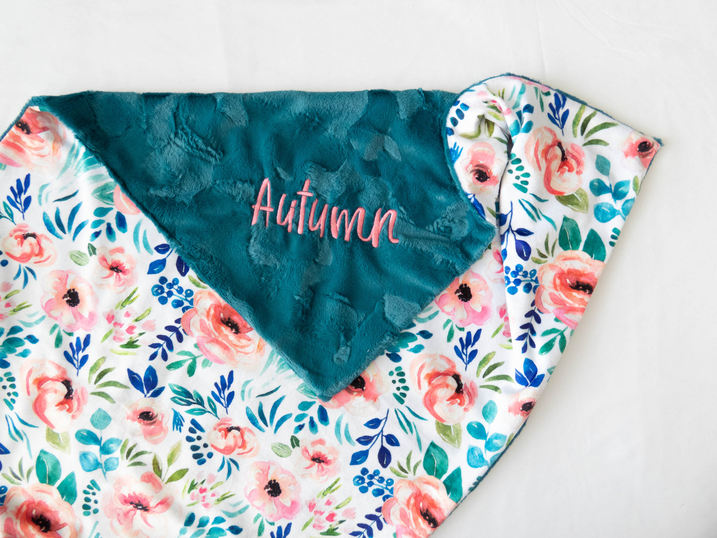 Avaleigh Floral Personalized Baby Blanket