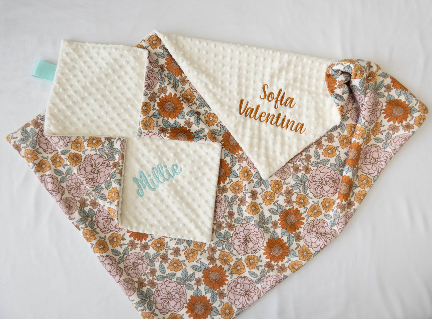 Golden Girl Vintage Floral Baby Blanket