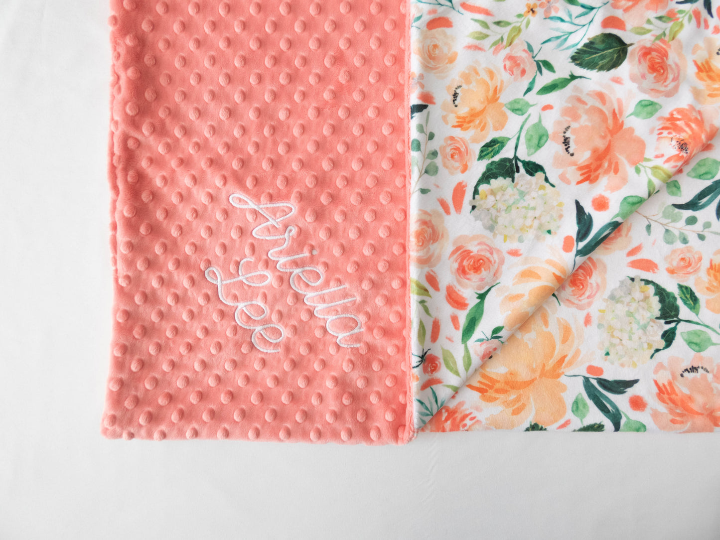 Peaches and Cream Floral Baby Blanket