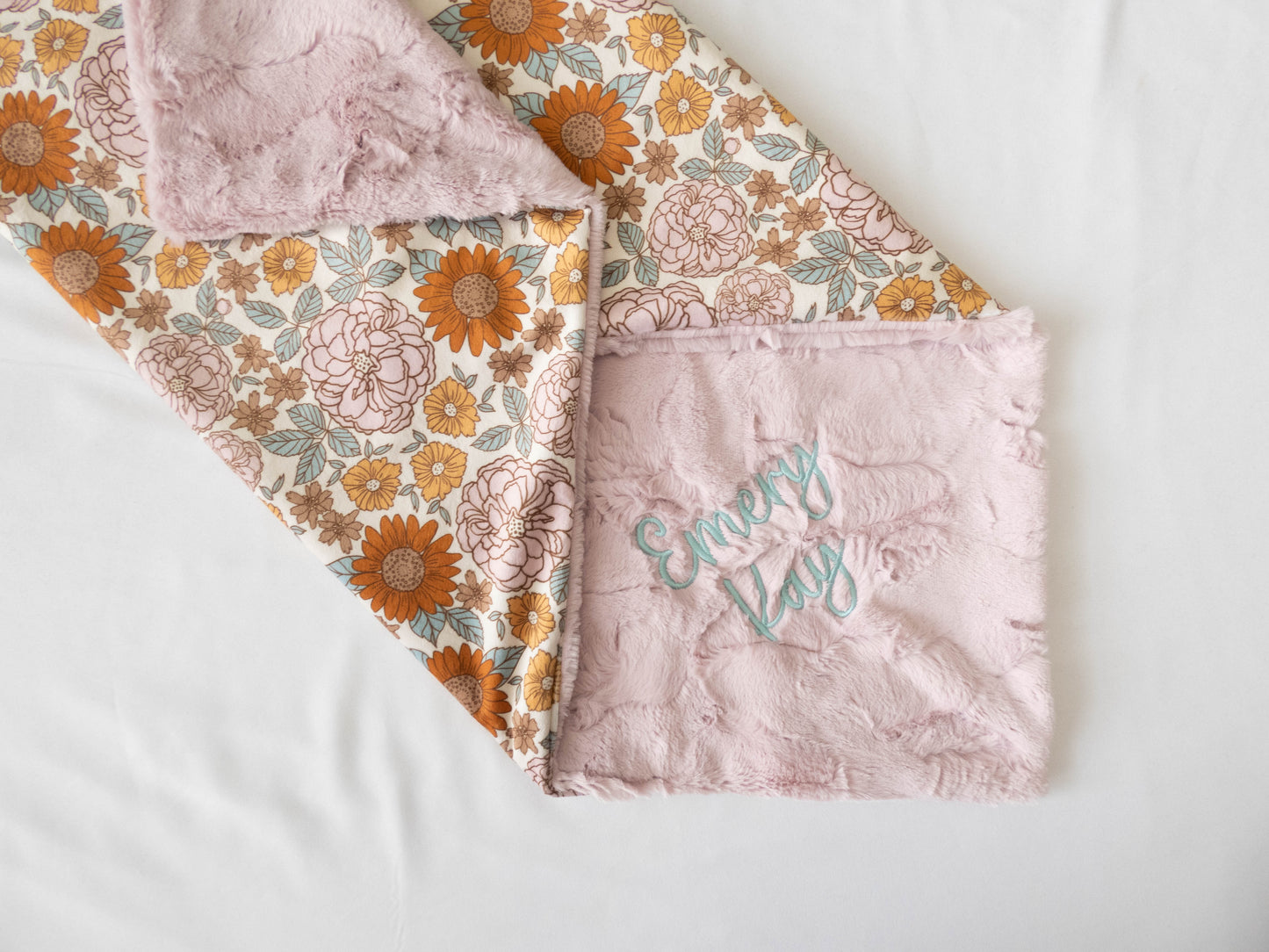 Golden Girl Vintage Floral Baby Blanket