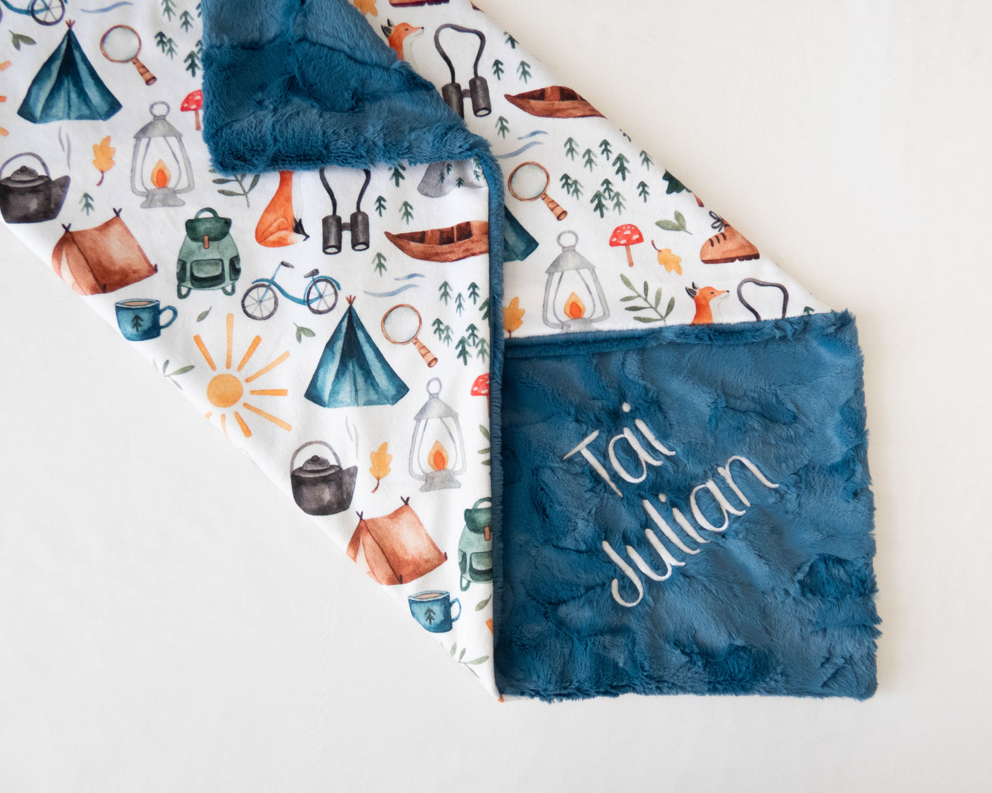 Camping Personalized Baby Blanket