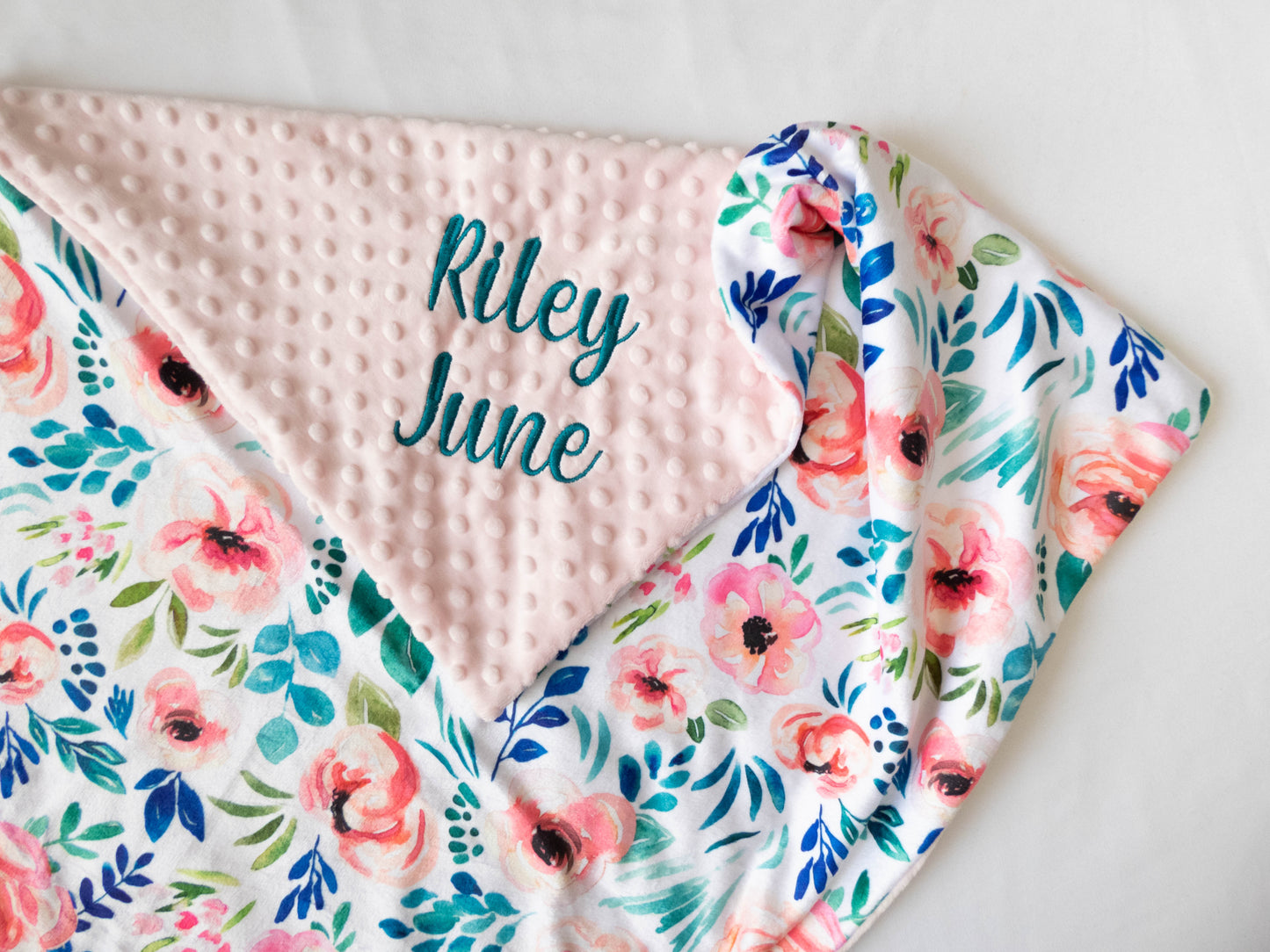 Avaleigh Floral Personalized Baby Blanket