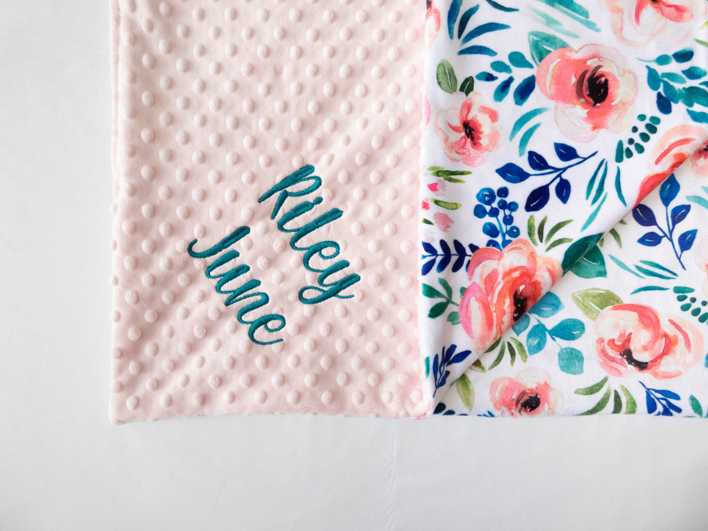Avaleigh Floral Personalized Child Size Blanket