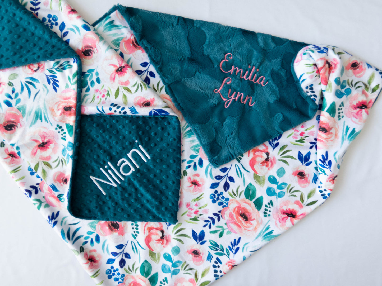 Avaleigh Floral Personalized Baby Blanket
