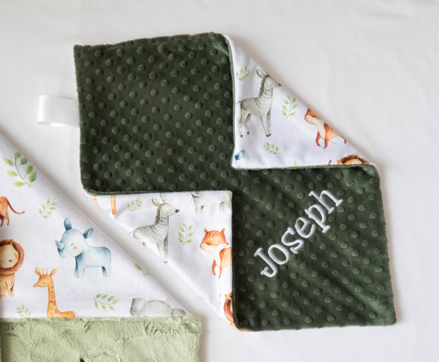Safari Animals Personalized Lovey Size