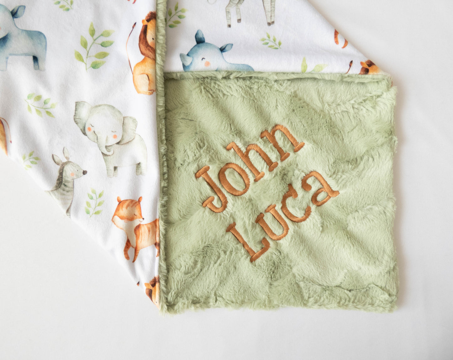 Safari Animals Personalized Baby Blanket