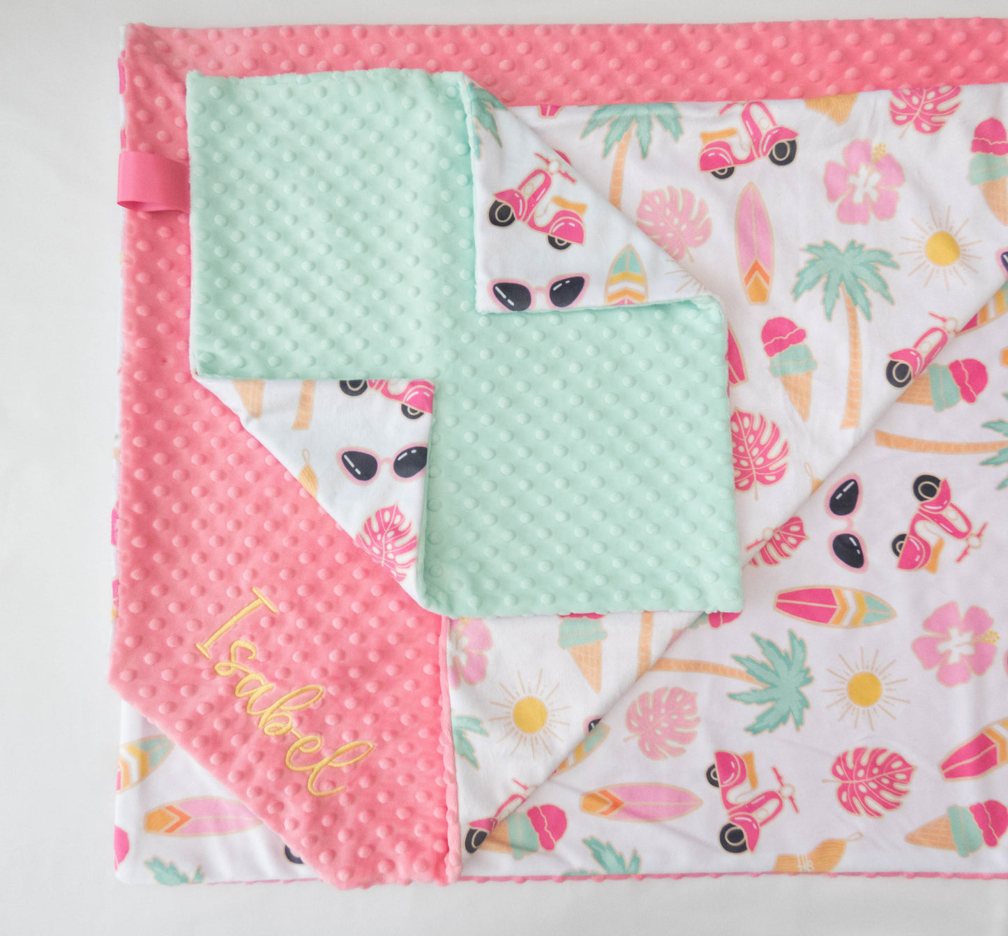 Surfer Girl Personalized Baby Blanket
