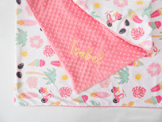 Surfer Girl Personalized Baby Blanket