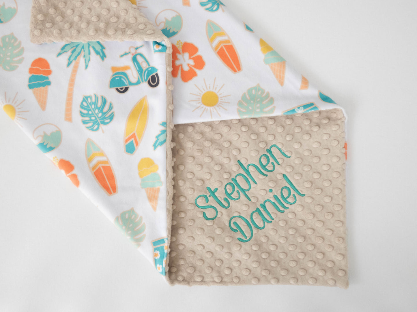 Surfer Dude Personalized Baby Blanket