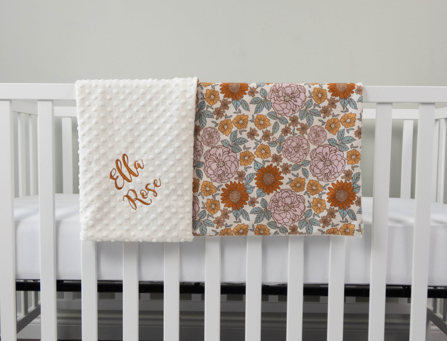Golden Girl Vintage Floral Baby Blanket