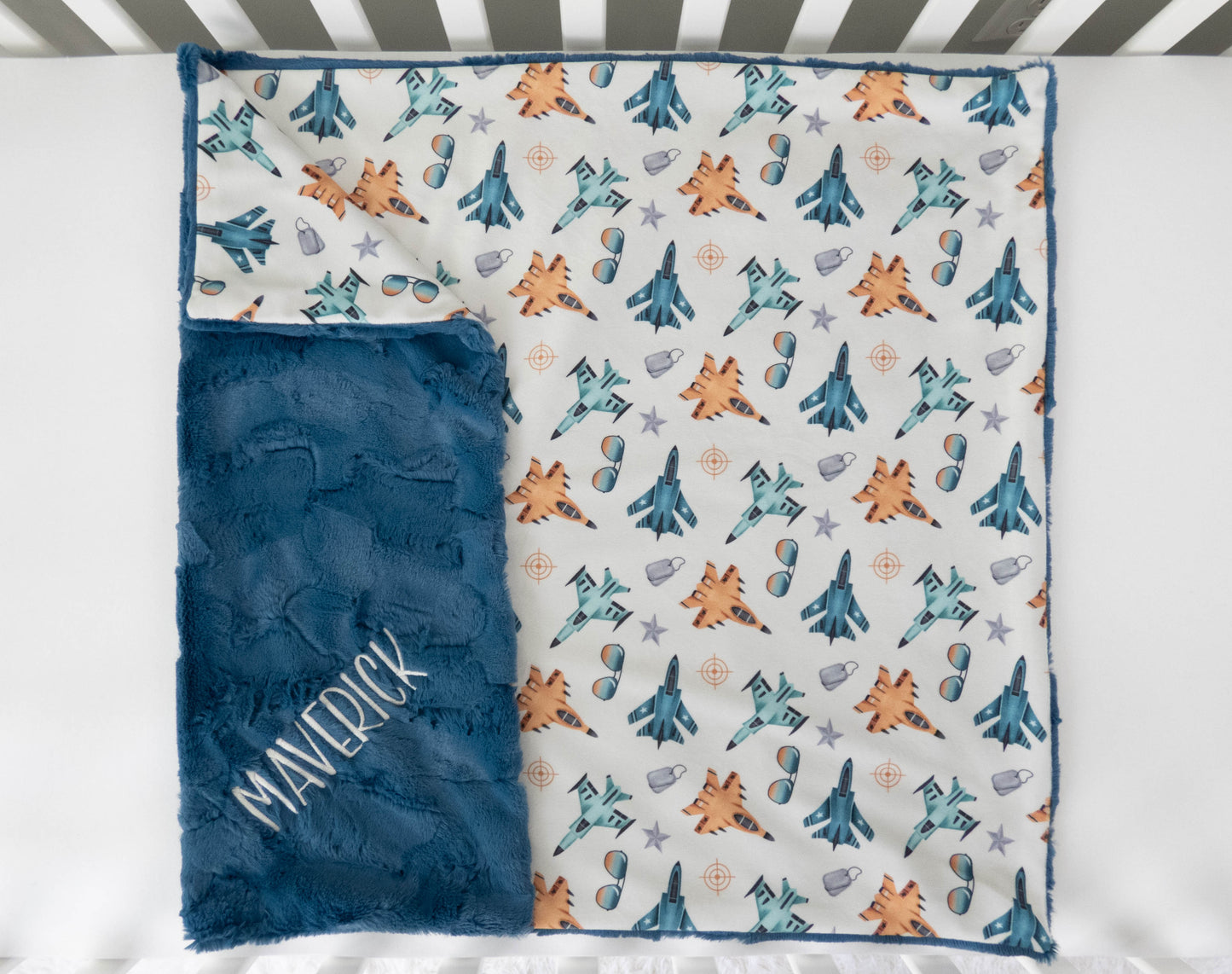 Fighter Jets Personalized Baby Blanket