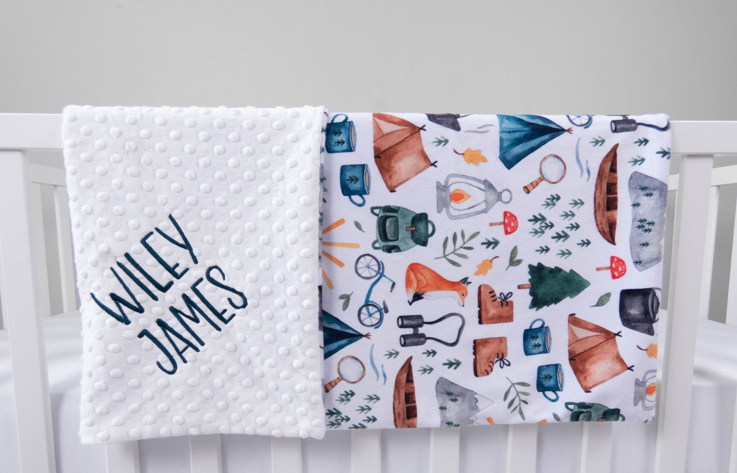 Camping Personalized Baby Blanket
