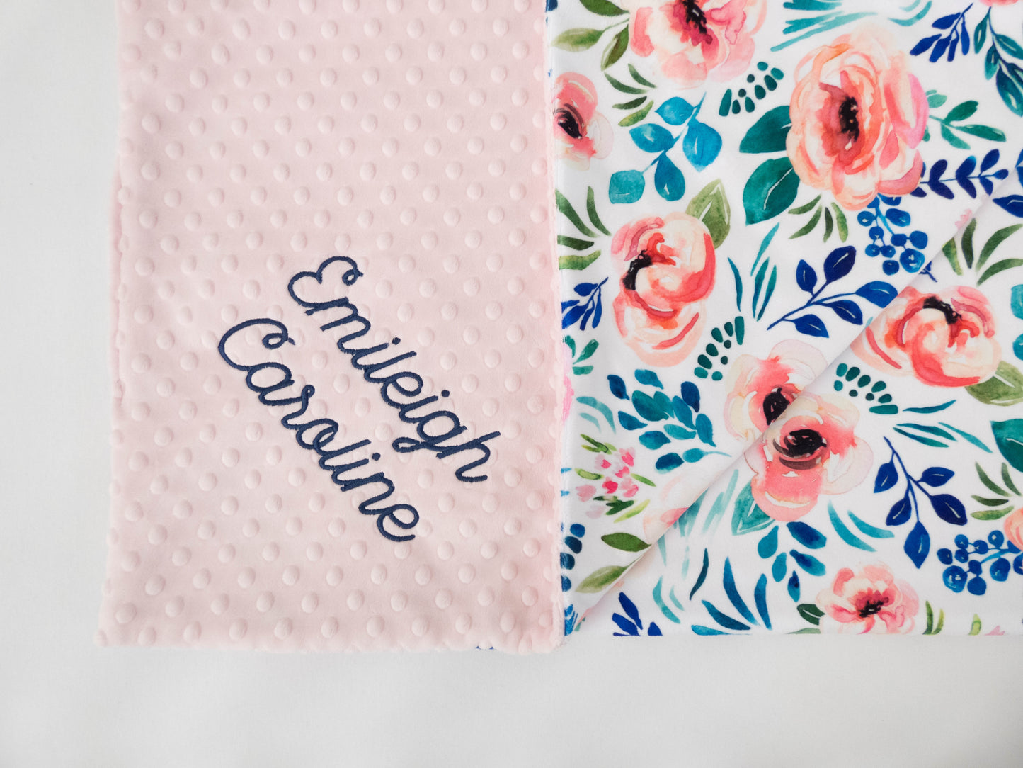 Avaleigh Floral Personalized Child Size Blanket