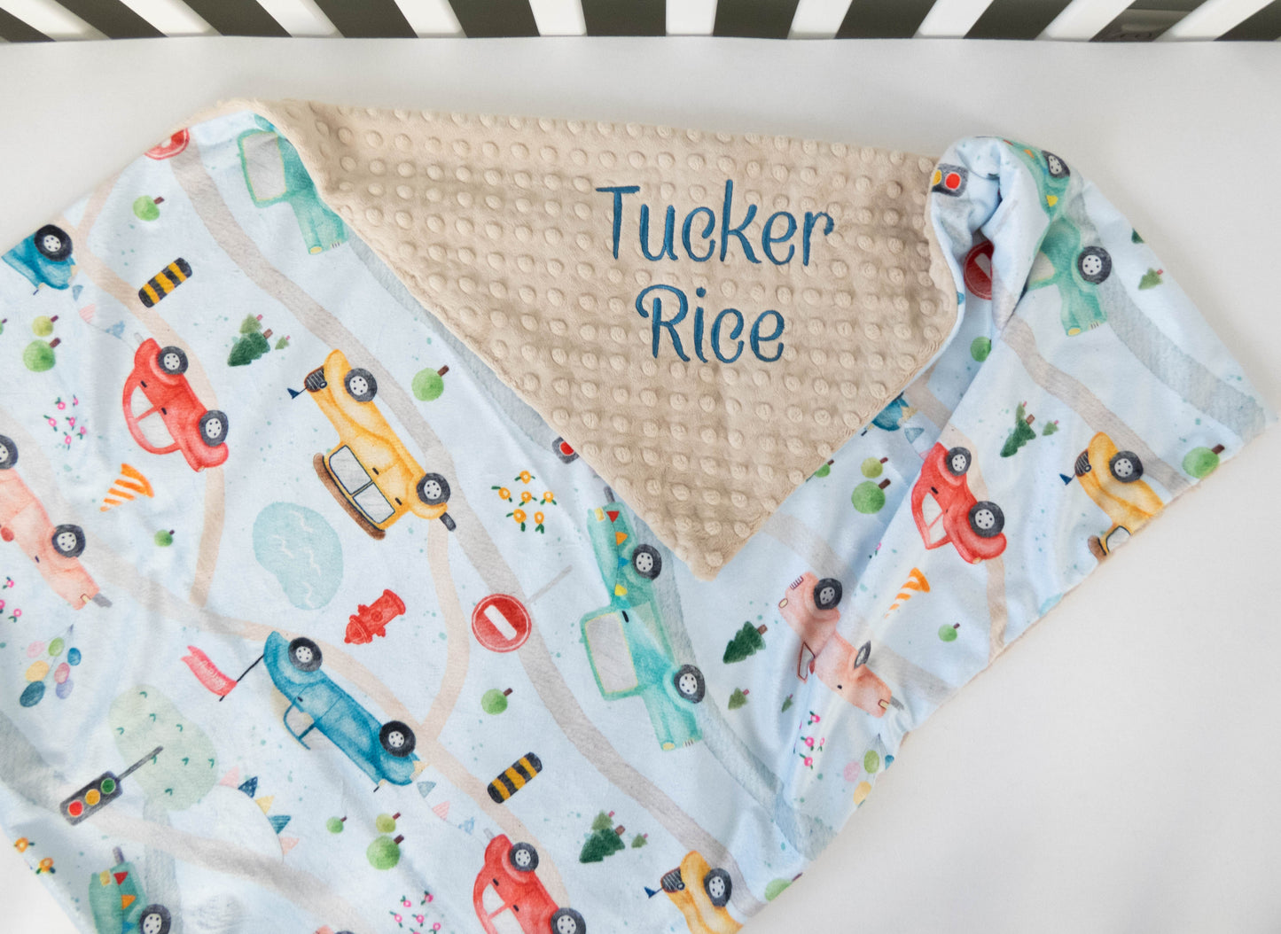 Cars Personalized Baby Blanket