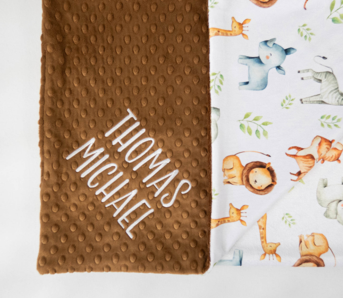 Safari Animals Personalized Child Blanket