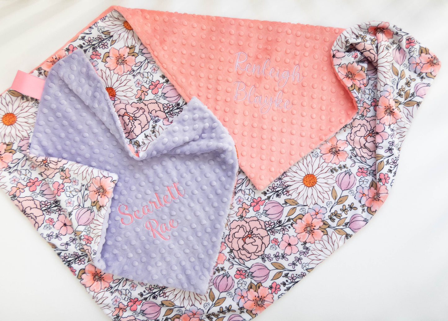 Summer Floral Personalized Lovey Size