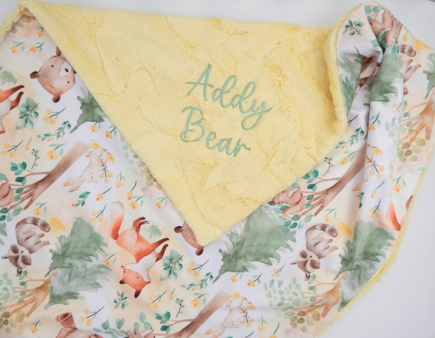 Forest Animals Sage Baby Blanket