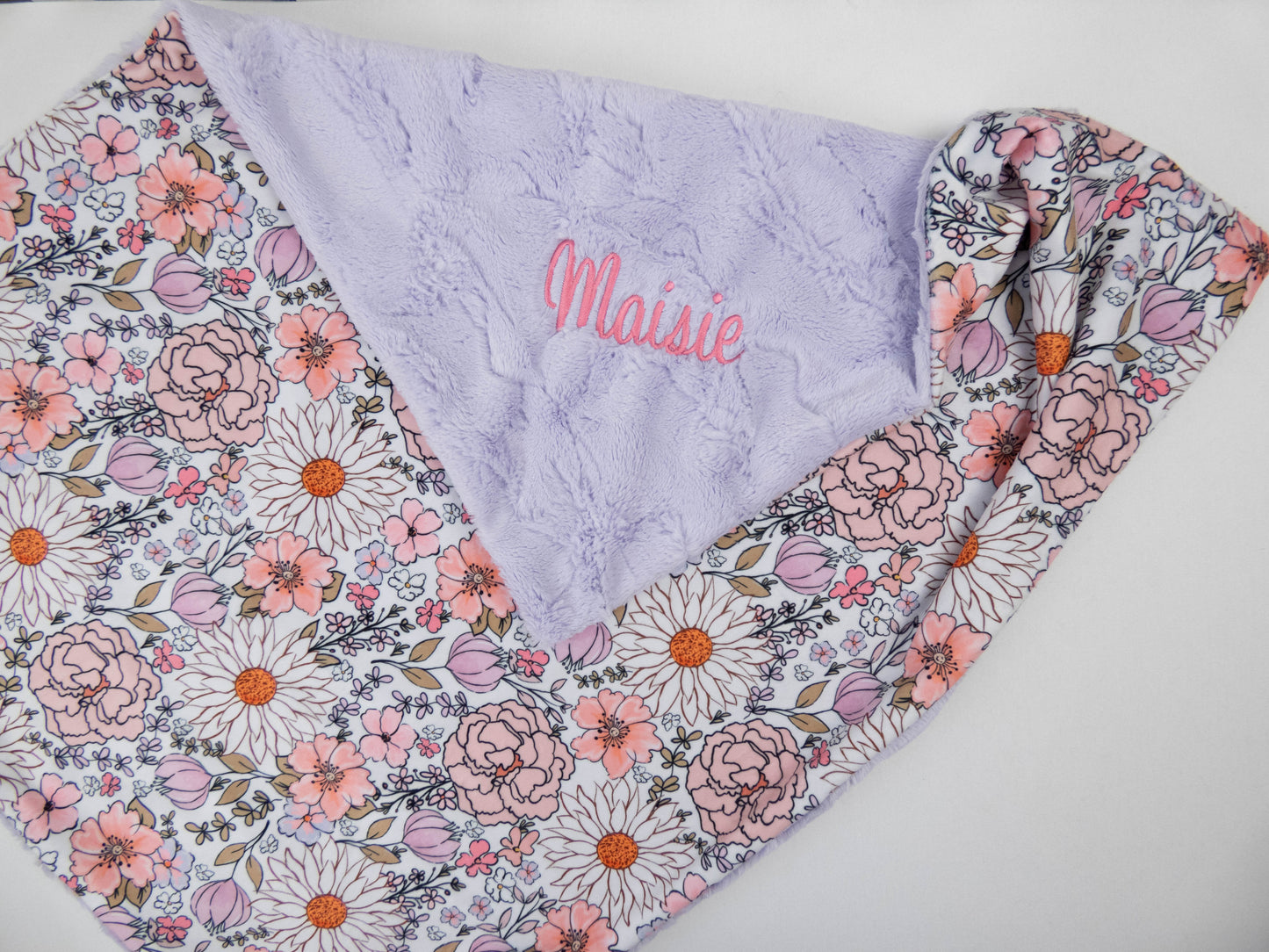 Summer Floral Personalized Baby Blanket