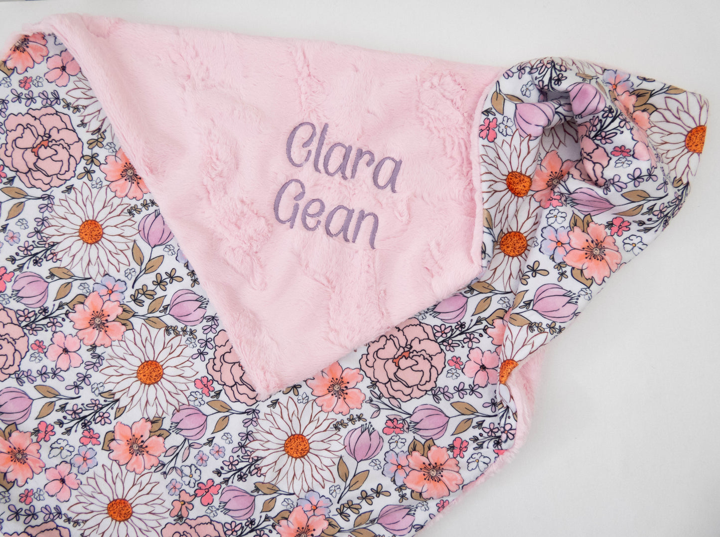 Summer Floral Personalized Baby Blanket