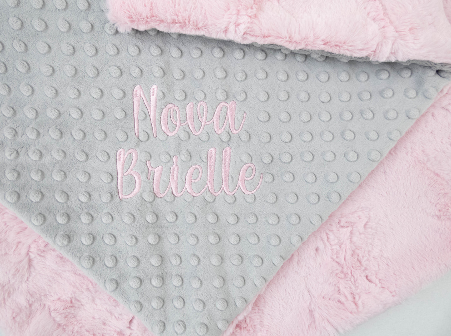Pink Double Minky Personalized Child Size Blanket