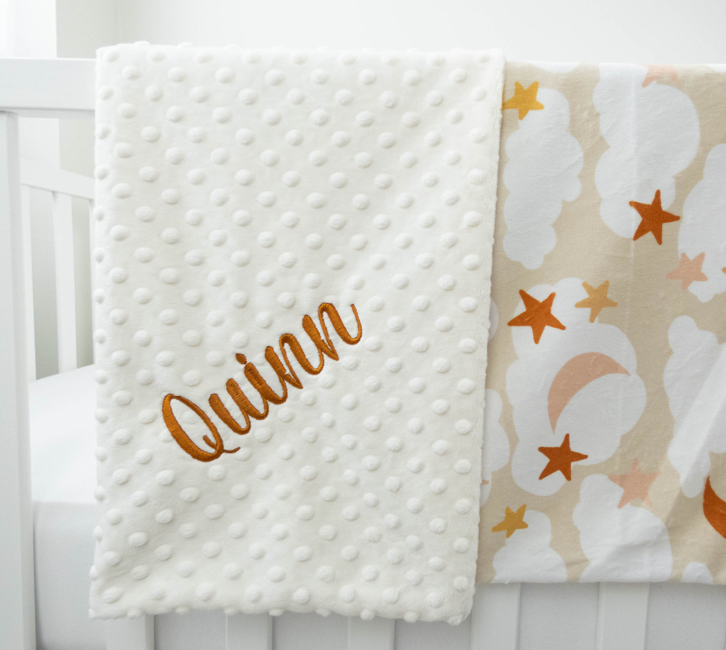 Neutral Stars Personalized Baby Blanket