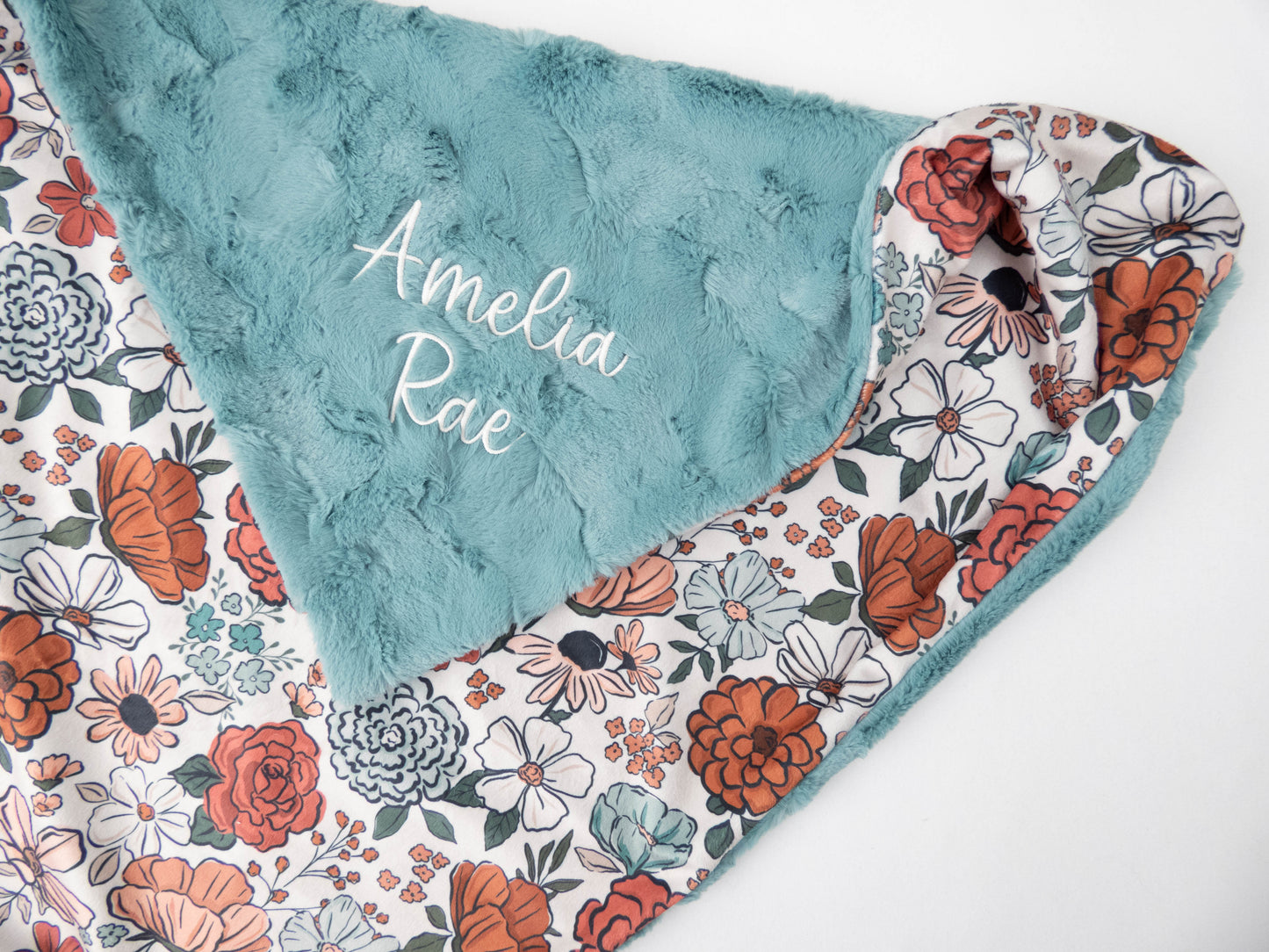 Montana Bloom Floral Personalized Baby Blanket