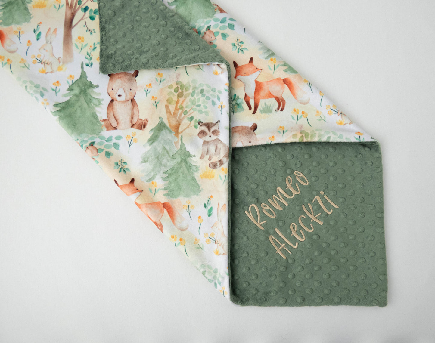 Forest Animals Sage Baby Blanket