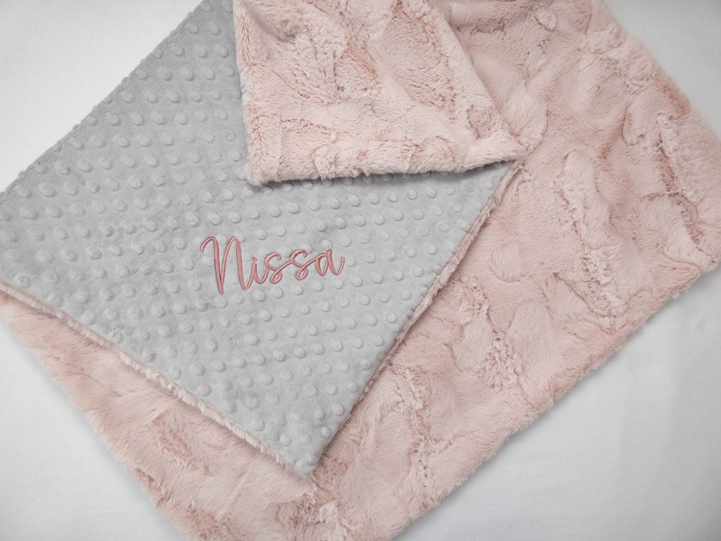 Pink Double Minky Personalized Baby Blanket