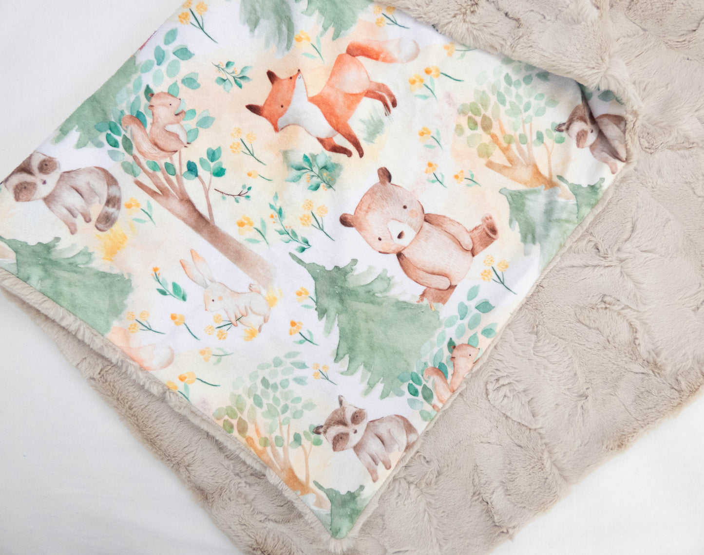 Forest Animals Sage Baby Blanket