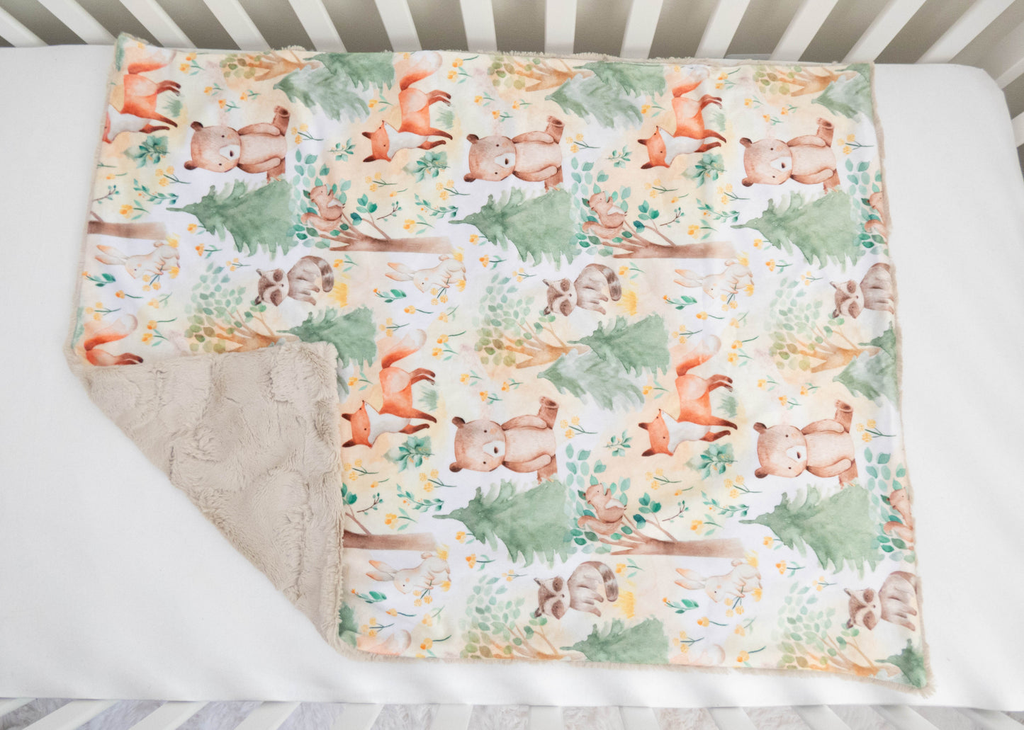 Forest Animals Sage Baby Blanket