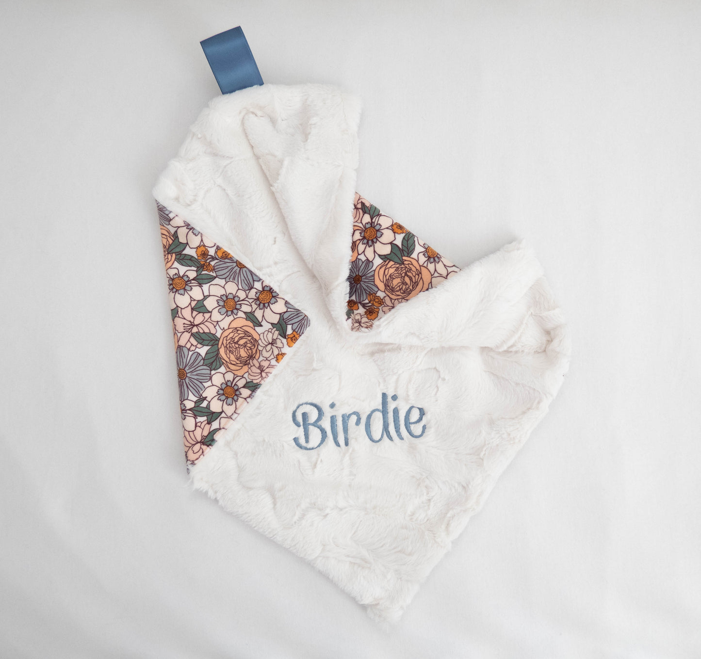 Ember Floral Personalized Lovey Size