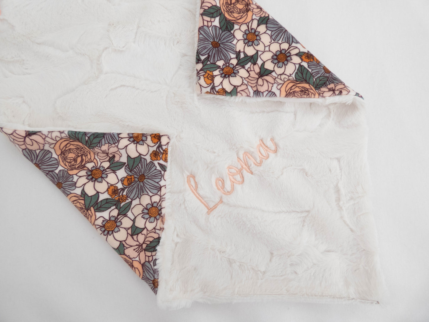 Ember Floral Personalized Lovey Size