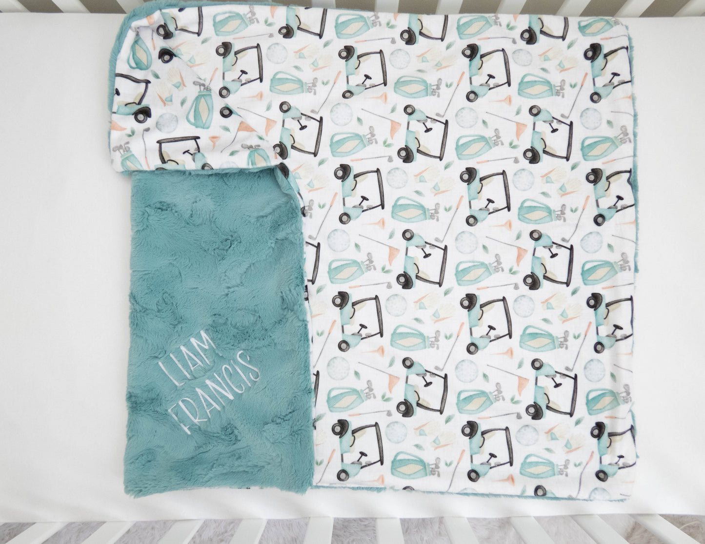 Golf Personalized Baby Blanket Size