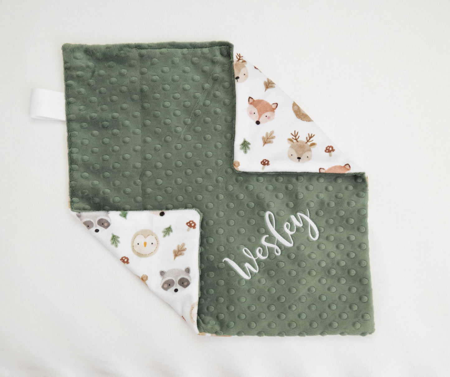 Woodland Friends Faces Personalized Lovey Size