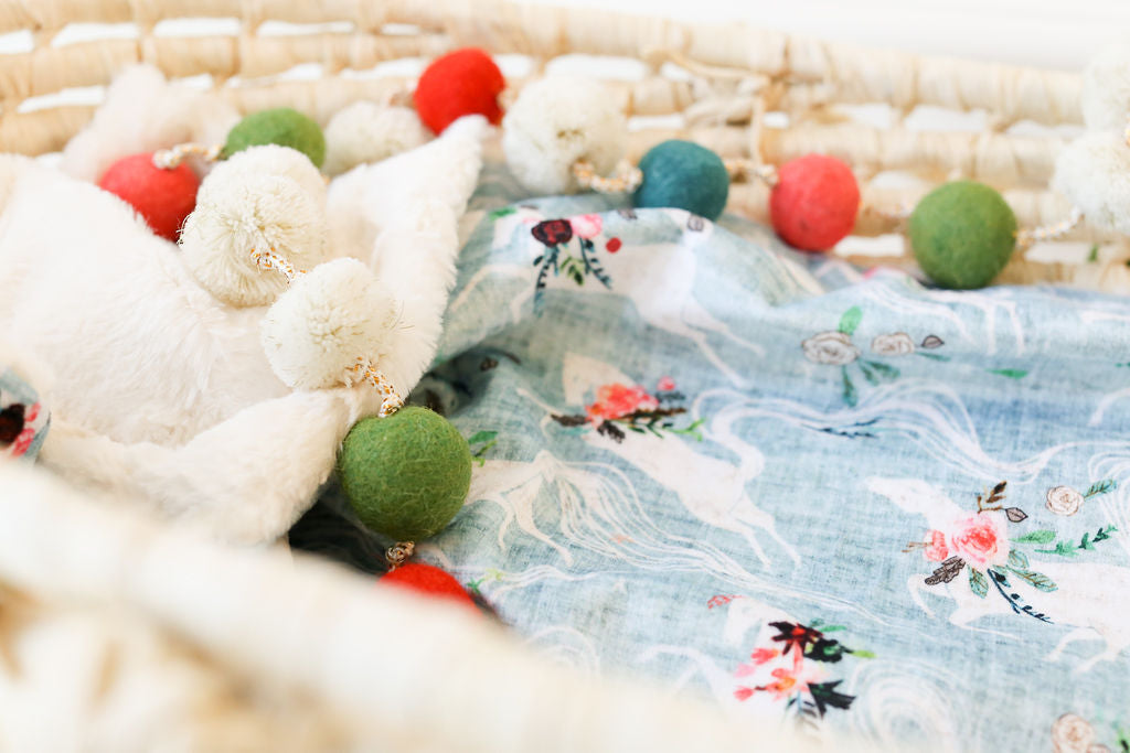 Blue Wild Horses Baby Blanket