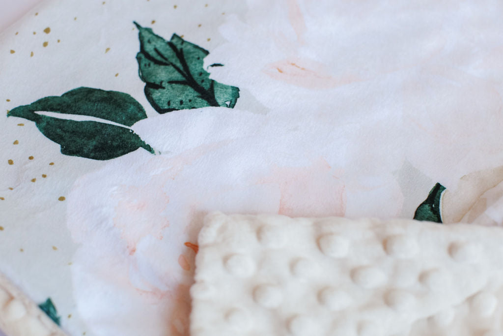 Vintage Blush Floral Baby Blanket