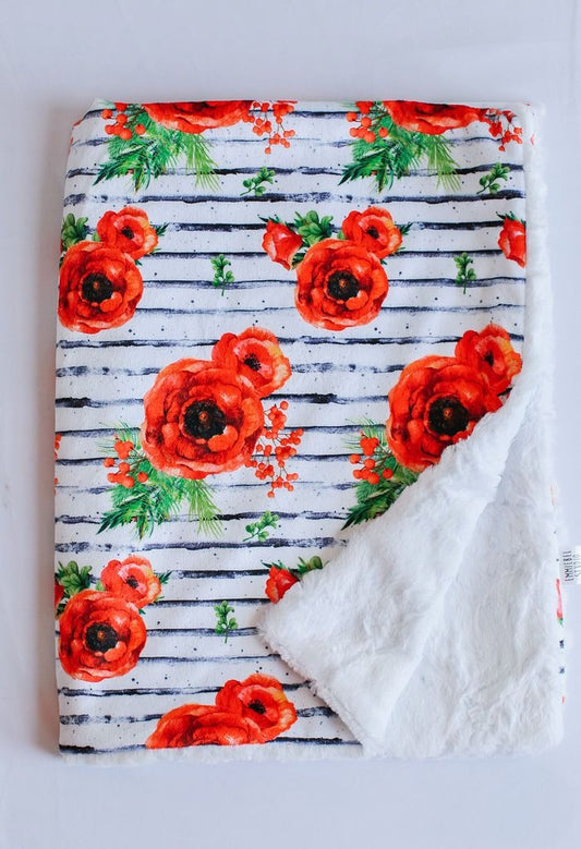 Ready to Ship Christmas Floral Baby Blanket