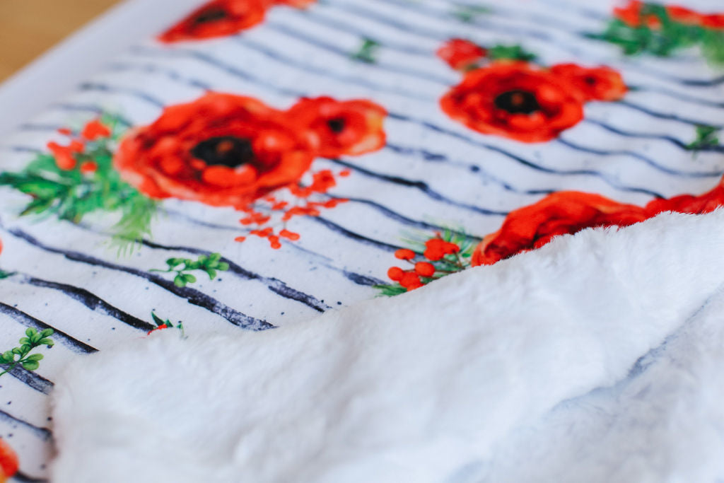 Ready to Ship Christmas Floral Baby Blanket