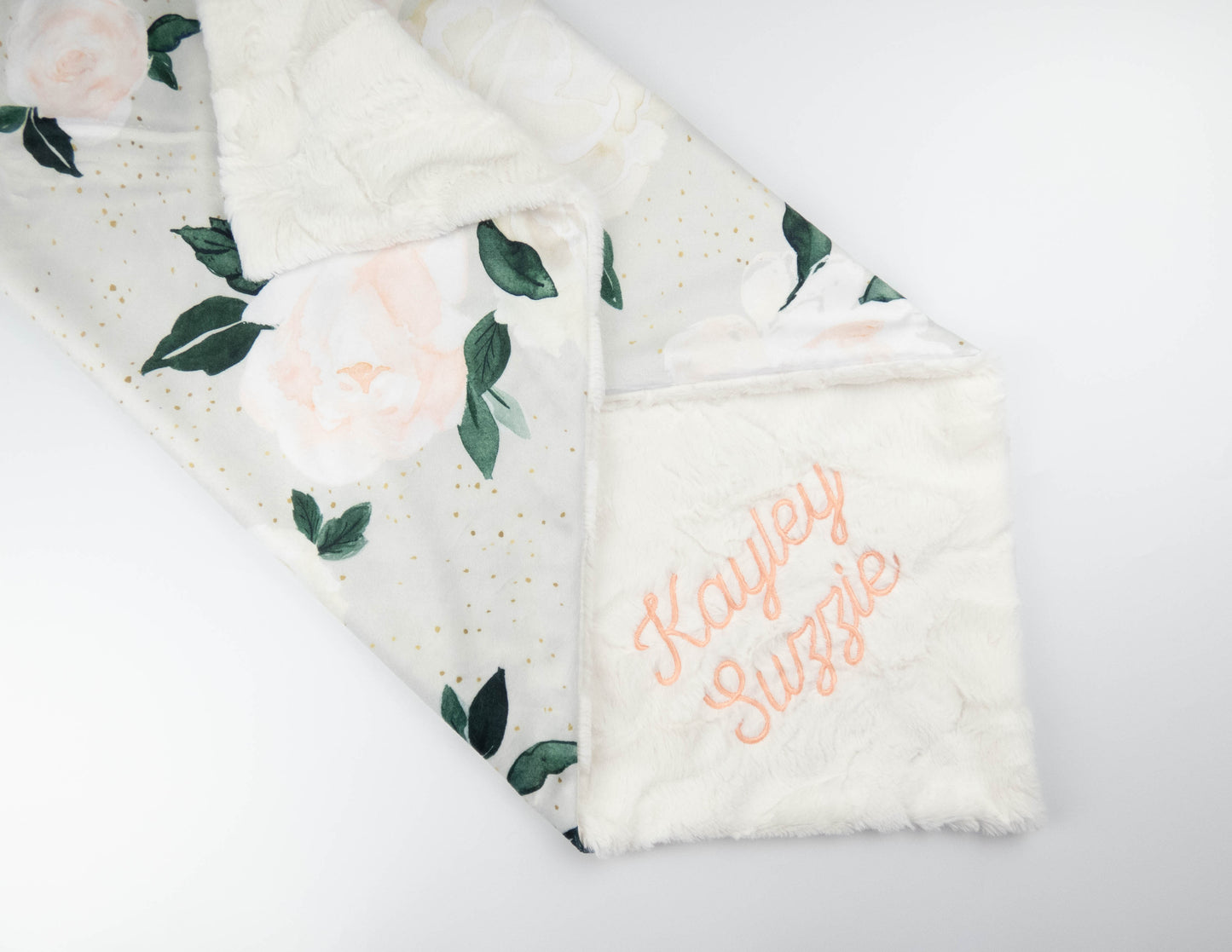Vintage Blush Floral Baby Blanket