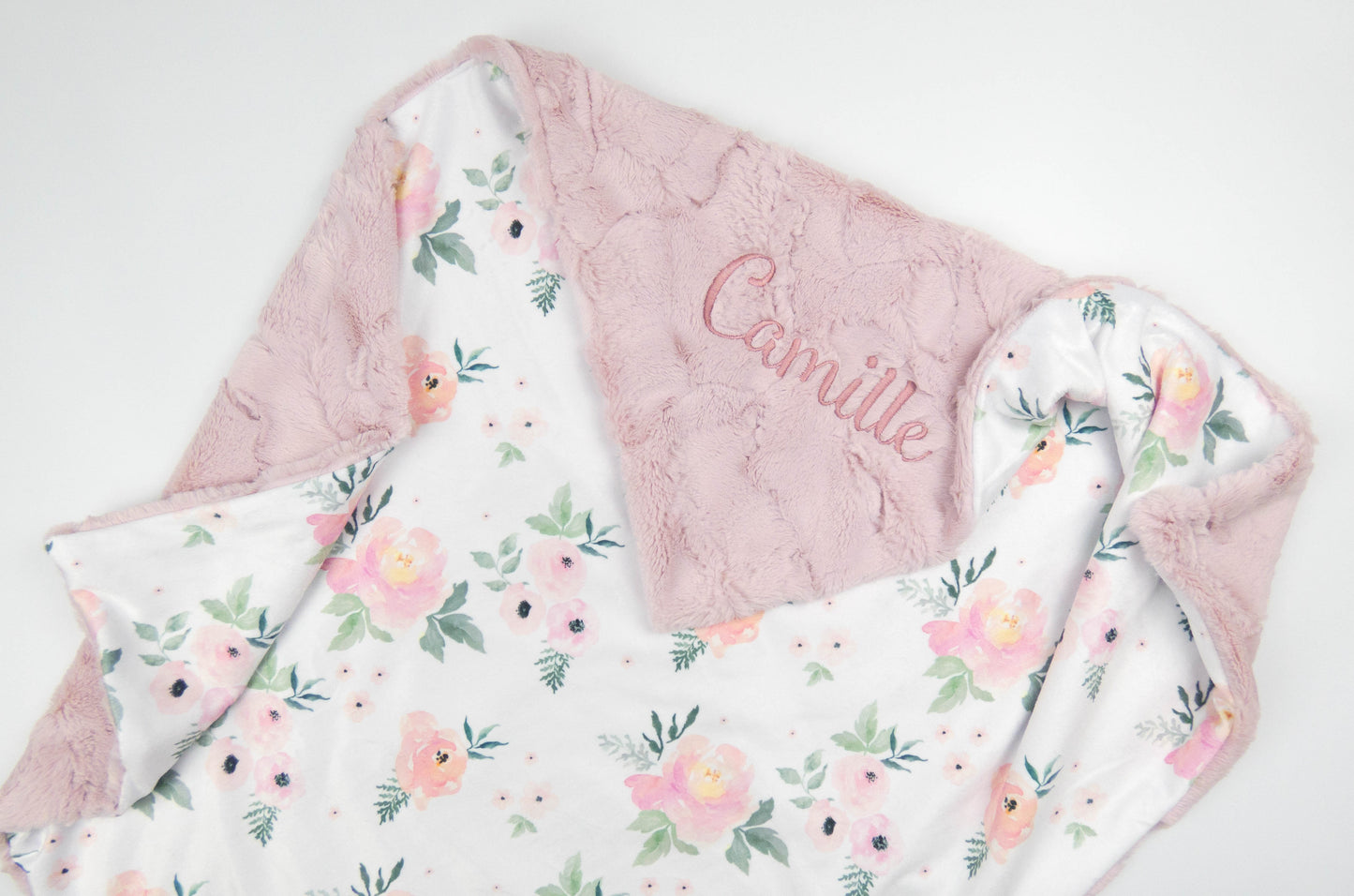 Blush Roses Floral Baby Blanket
