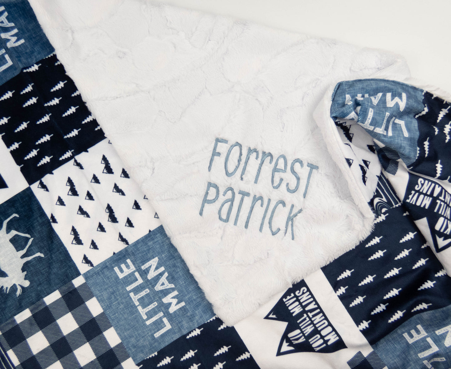 Little Man Patchwork Baby Blanket