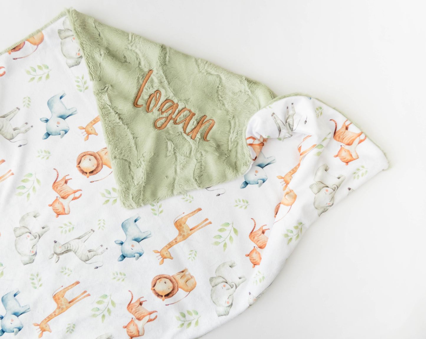 Safari Animals Personalized Baby Blanket