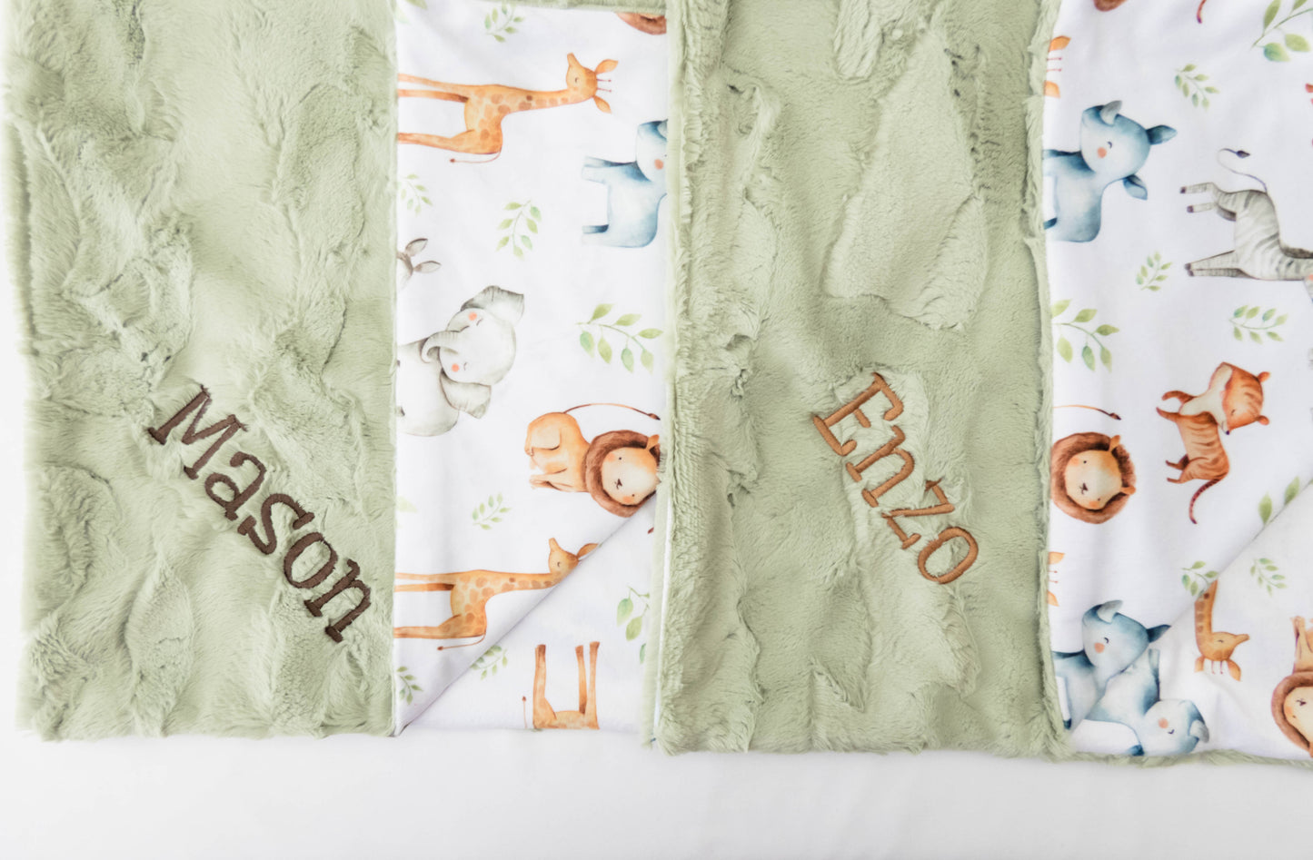 Safari Animals Personalized Child Blanket