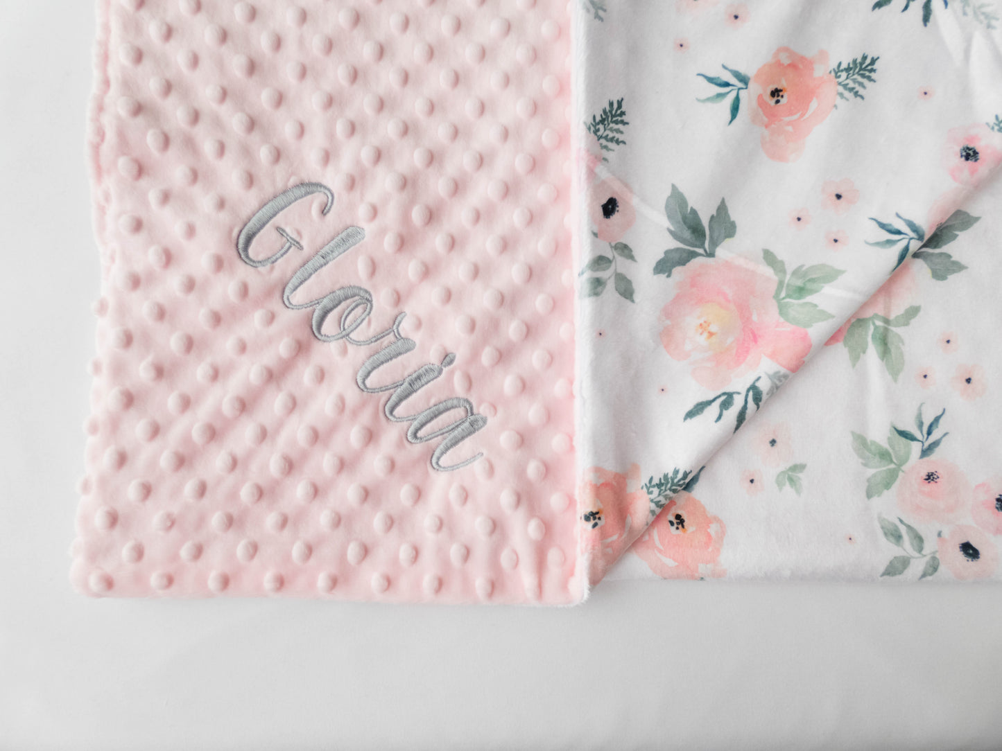 Blush Roses Floral Baby Blanket