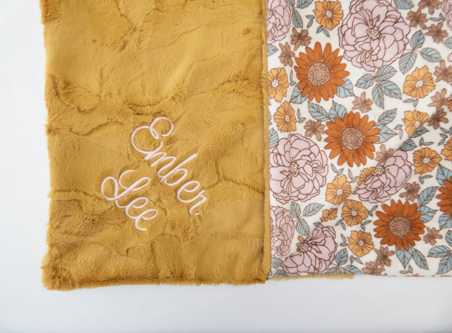 Golden Girl Vintage Floral Baby Blanket