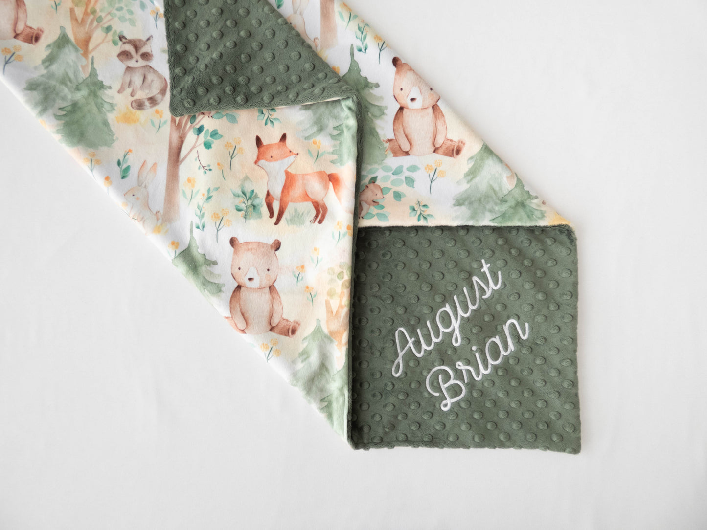 Forest Animals Sage Baby Blanket